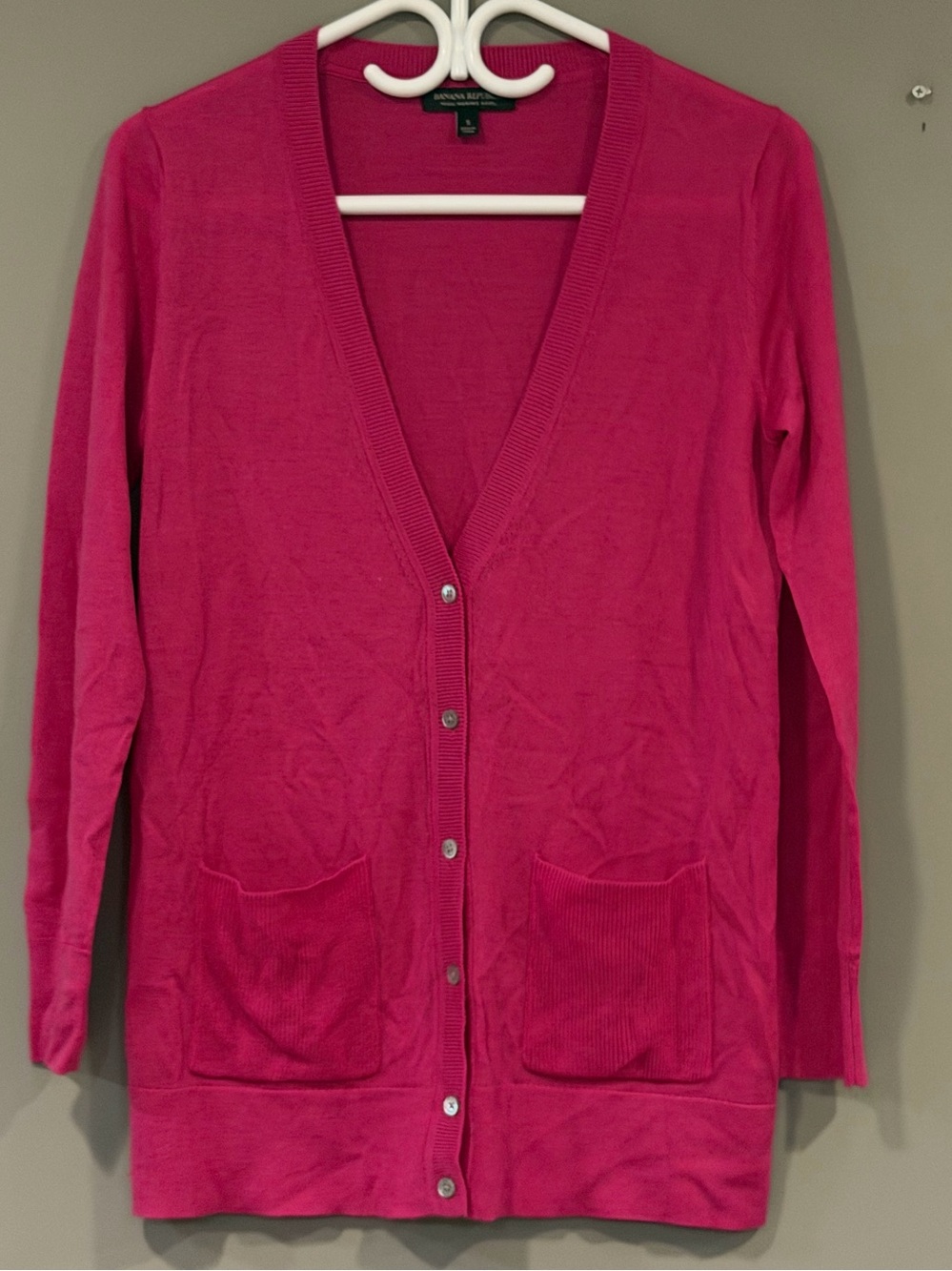 Banana Republic Merino Wool Pink Cardigan Sweater - Picture 4 of 7